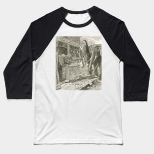 Elephants running amok in the city 1900 Baseball T-Shirt